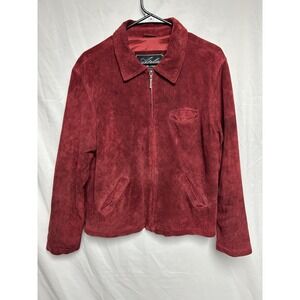 VTG Atelier By B Thomas Suede Leather Jacket Burgundy Y2K Women's Sz 1X Washable